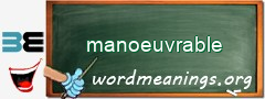 WordMeaning blackboard for manoeuvrable
